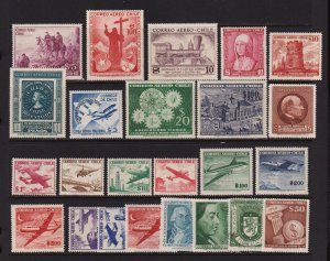 Chile - Mint airmails from 1951-58