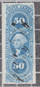 Scott R60a 50 Cents Originating Process Revenue Used - Nice Stamp SCV $5.50 