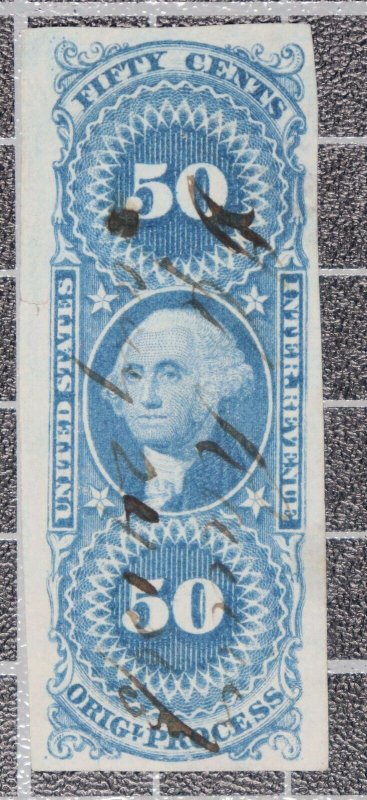 Scott R60a 50 Cents Originating Process Revenue Used - Nice Stamp SCV $5.50 