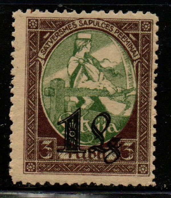 Latvia Sc 134 1927 1 L overprint on 3R Assembly stamp mint NH