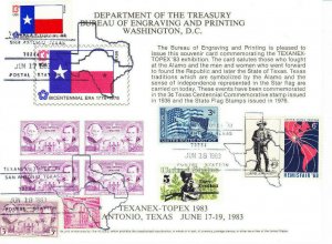 BEP B60 Souvenir Card TEXANEX-TOPEX '83 #776 #1660 Print + 7 All Show Dates