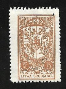 Central Lithuania 1921 - MNH - Scott #39