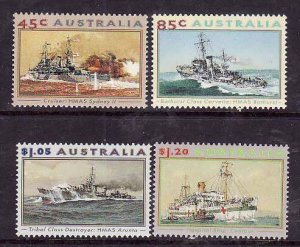 Australia-Sc#1315-18- id7-unused NH set-WWII Ships-1993-2005-