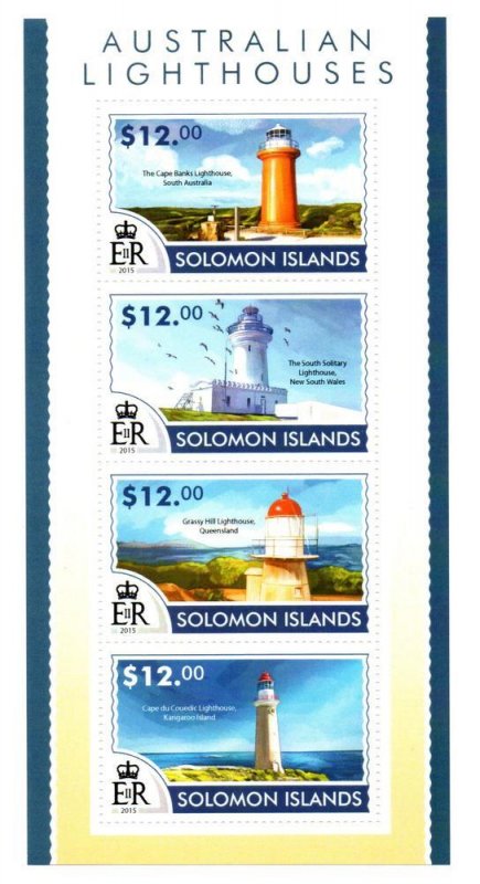 SOLOMON ISLANDS - AUSTRALIAN LIGHTHOUSES - 2015 - M/S -
