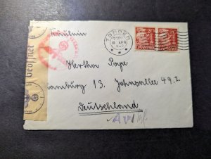 1942 Censored Denmark Cover Tonder to Nuremburg Germany