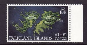 Falkland Islands-Sc#B1-unused NH semi-postal set-Maps-id1-1982-