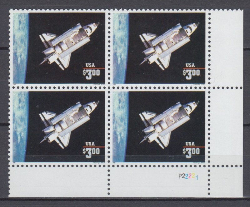 USA #2544 Space Shuttle Challenger Block x 4 MNH Plate