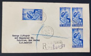 1953 Seychelles Cover To Fairview NJ USA King George VI Royal Silver Wedding