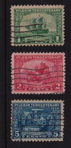 1920 Pilgrim Tercentenary Sc 548 549 550 FVF used set of 3 single CV $16 (C