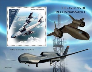 Chad - 2023 Spy Planes, B-47 Stratojet - Stamp Souvenir Sheet - TCH230126b