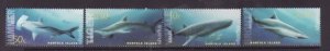 Norfolk Is.-Sc#809-12- id8-used set-Marine Life-Sharks-2004-