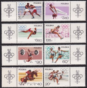 Poland 1967 Sc 1502-9 Weigh Lift Hurdles Gym High Jump Boxing Sports Stamp MNH