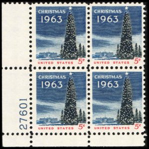 US #1240 CHRISTMAS MNH LL PLATE BLOCK #27601