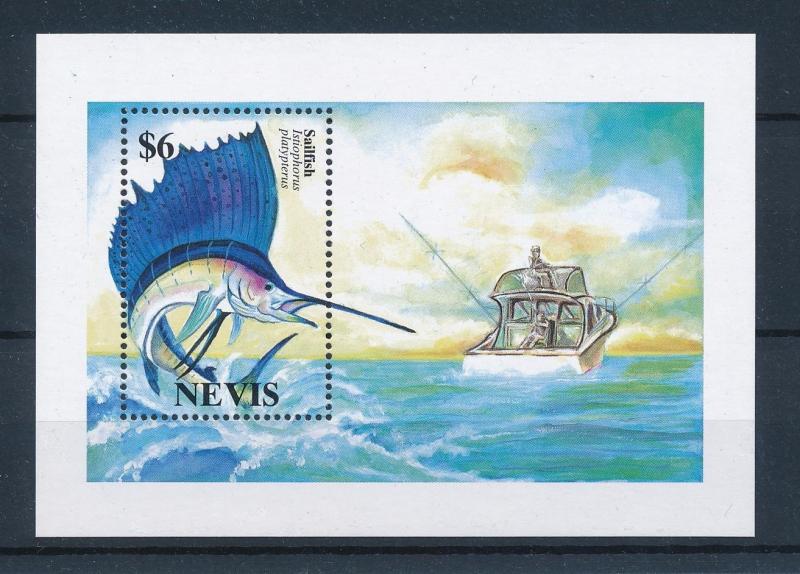 [49303] Nevis 1994 Marine life Fish Fishing boat MNH Sheet