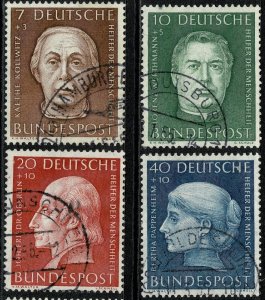 GERMANY 1954 HUMANITARIAN FUND SET USED (VFU) SG1126-29 Wmk.263 S/W P.14 SUPERB