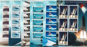 64432 -  GIBRALTAR - STAMPS - 2003: Aviation FIRST FLIGHTS -  MINIATURE SHEETS