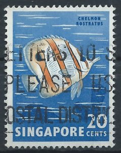 Singapore 1962 - 20c Fish - SG71 used