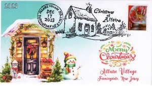 23-275, 2023, Christmas, Event Cover, Pictorial Postmark,  Allaire Village, Farm