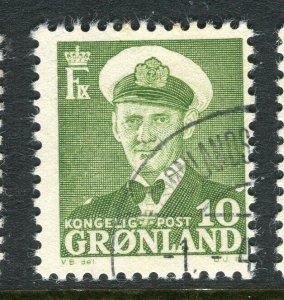 GREENLAND; 1950 early Frederik IX issue fine used 10ore. value