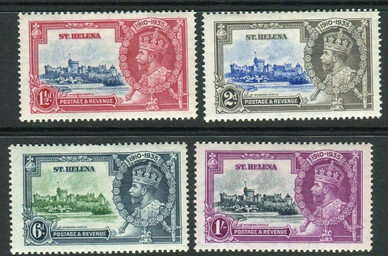 ST HELENA-1935 Silver Jubilee.  A mounted mint set Sg 124-127