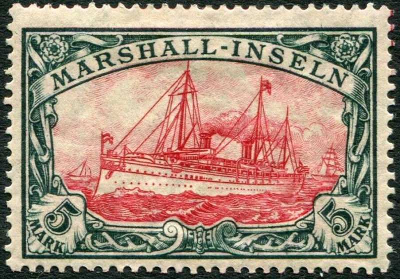 MARSHALL ISLANDS-1916-19 5m Carmine & Black Sg G25 MOUNTED MINT V36442