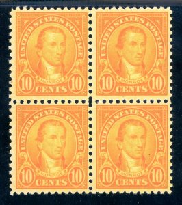 USAstamps Unused VF US Monroe Flat Press Block Scott 562 OG MNH 