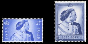 British Commonwealth - Great Britain #267-268 Cat$30, 1949 Silver Wedding, se...