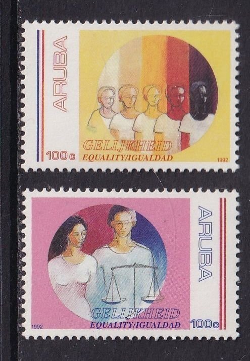 Aruba   #81-82   MNH  1992  equality