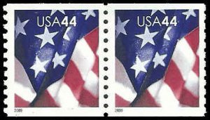 PCBstamps   US #4391 Coil Pair 88c(2x44c) Flags, MNH, (23)