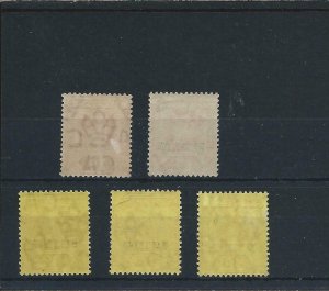 British Virgin Is 1916-19 WAR STAMP 2x1d (no Pale Red/Bluish) and 3x3d MM 