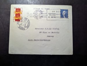 1943 France Philatelic Stamp Day Cover to Jersey British Channel Islands