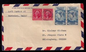 US Sc # 733 ,+ Sc #707 two vert.pairs Postal Cover 1934  F-VF