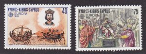 Cyprus # 579-580, Europa, Mint NH, 1/2 Cat.