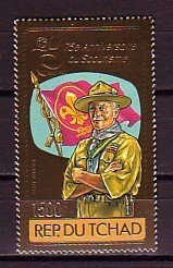 Chad, Scott cat. 412 A. Scout Anniversary issue Gold Foil.