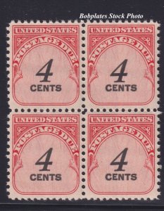 BOBPLATES #J92 Postage Due Block of 4 MNH SCV=$1