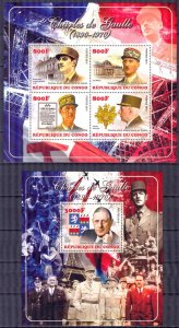 Congo 2015 Charles De Gaulle Sheet + 5 S/S MNH 2 scans