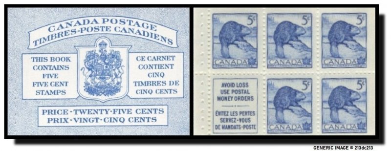 CANADA BK48b - McCann BK48d, Stitched, MNH - Wildlife Issue, Beaver