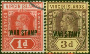 Virgin Islands 1916 War Stamp Set of 2 SG78c-79a Fine Used