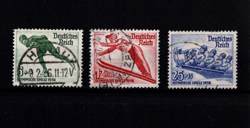 Germany Reich used Winter Olympic Games Issues of 1935.  Sc#B79-81