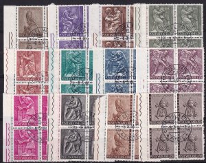 1966 - VATICAN - Scott #423-432,E17-E18 - First Day Cancels - Block Used