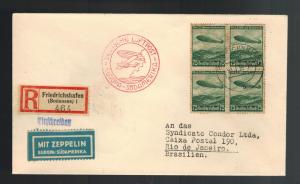 1936 Germany Hindenburg Zeppelin cover to Rio de Janeiro Brazil LZ 129 Sieger 4