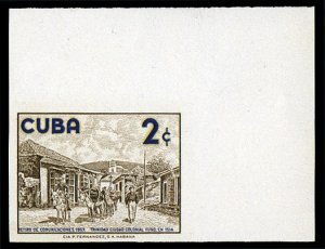 Cuba #584, 1957 Trinidad, imperf. corner margin single, never hinged, with 19...