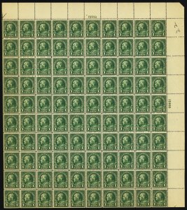 552, Mint F-VF NH 1¢ Complete Sheet of 100 Stamps - Stuart Katz