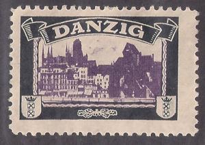 GERMANY label: DANZIG LOST COLONY ca 1920 nice shape, H w bit of gum