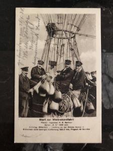 1930 Angermünde Germany RPPC Postcard Cover Starting The Worldwide balloon Trip