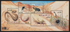 Namibia 967 MNH Insect, Bird, Snake, Hyena, Lizard, Mole