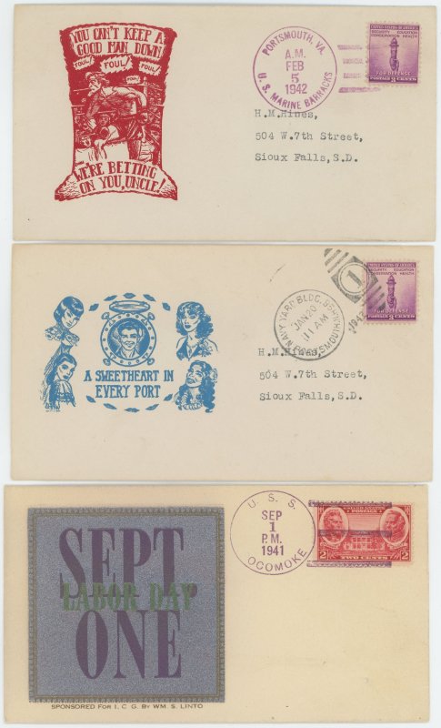 USA - 25 different Navy Cachet Covers - Some nice stuff in here - see scans