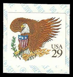 PCBstamps   US #2595v 29c Liberty & Eagle, brown, coil, MNH, (2)