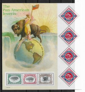 US 2001, Pan-American Invert Sheet of 7, Scott # 3505, VF MNH**, (RN-9)