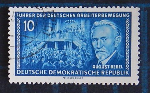 AUGUST  BEBEL, 10 Pf, DDR, Germany (2545-Т)